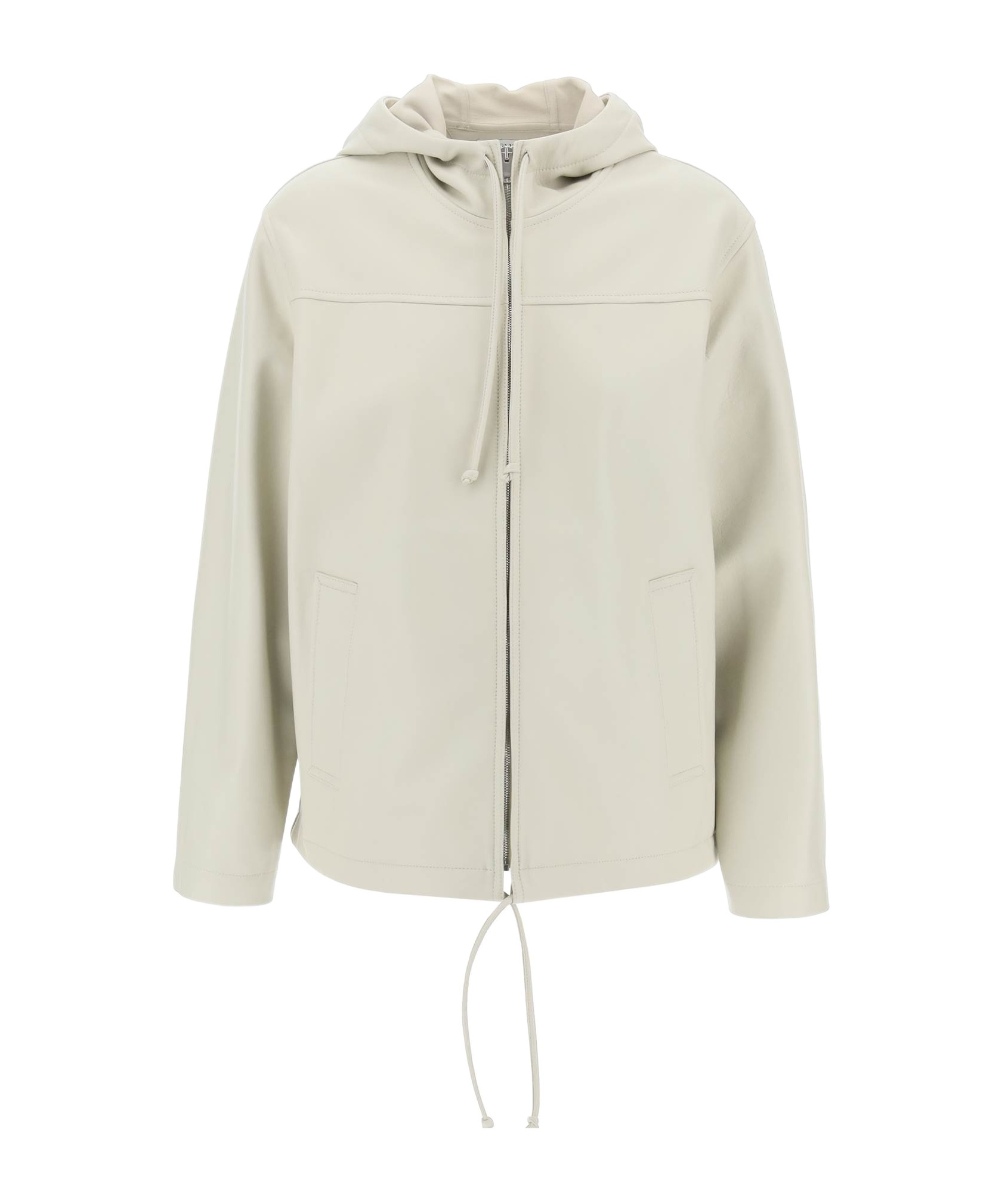 Bottega Veneta Nappa Hoodeed Jacket In White