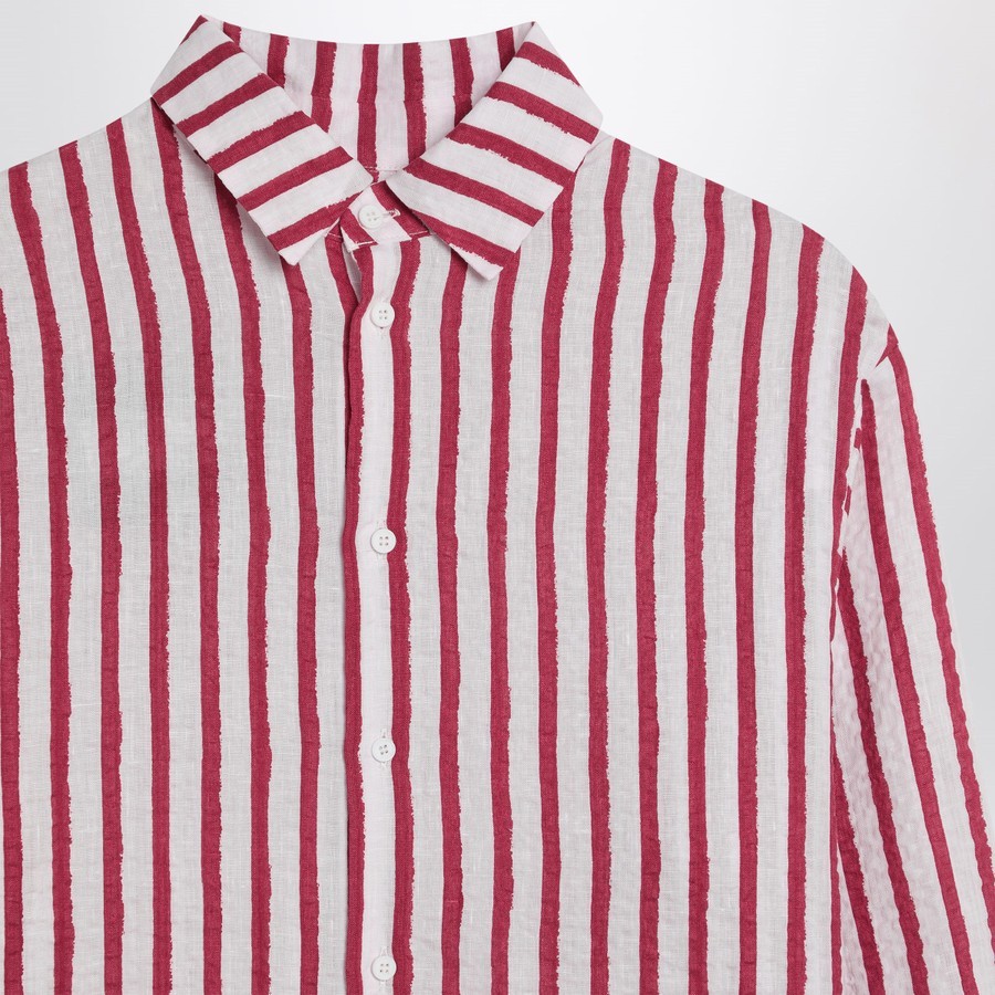 Douuod Striped Shirt In White Red