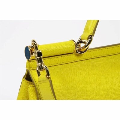 Dolce & Gabbana Logo Details Handbag In Yellow