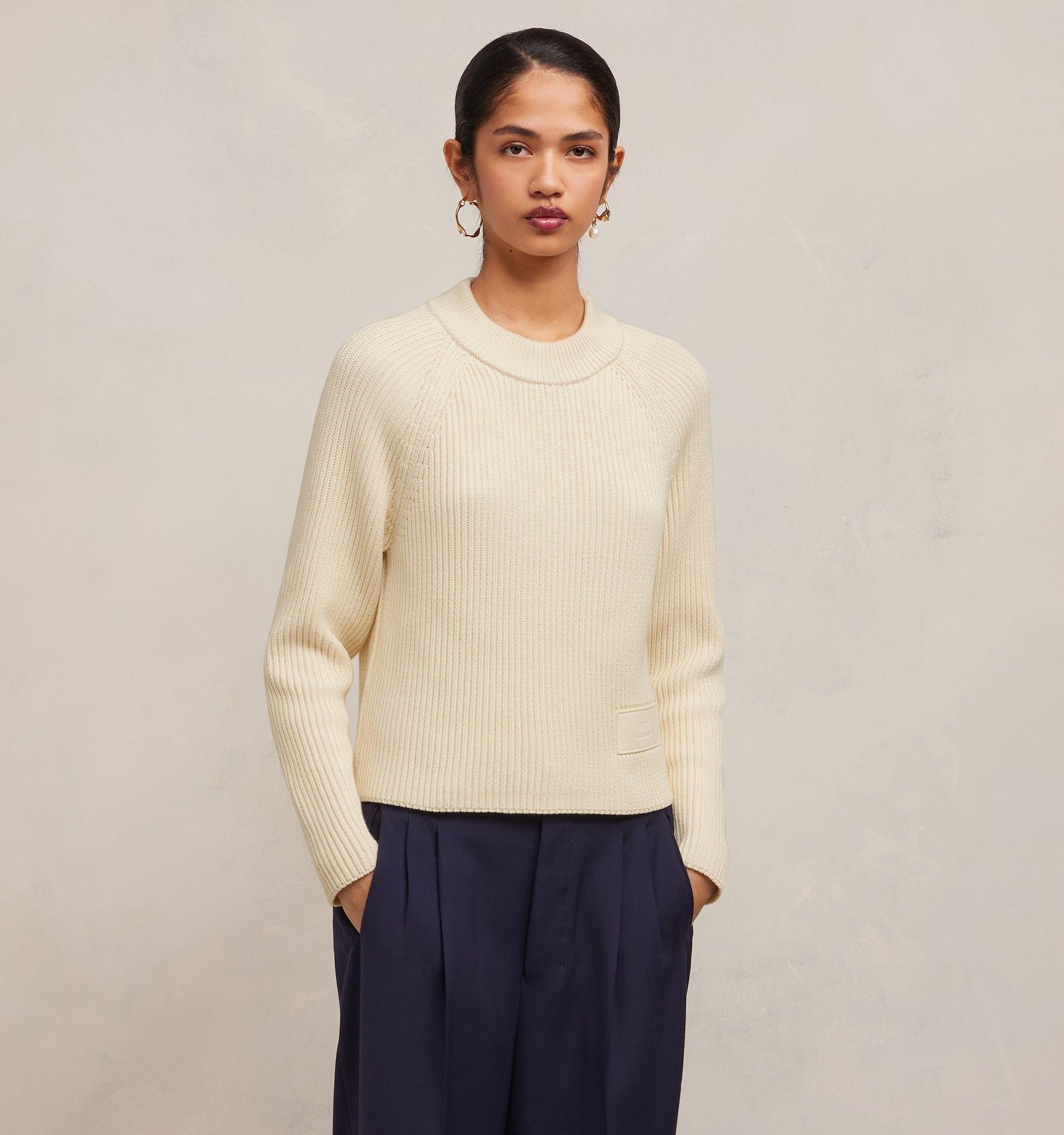 AMI ALEXANDRE MATTIUSSI AMI PARIS LOGO PATCH CREWNECK JUMPER