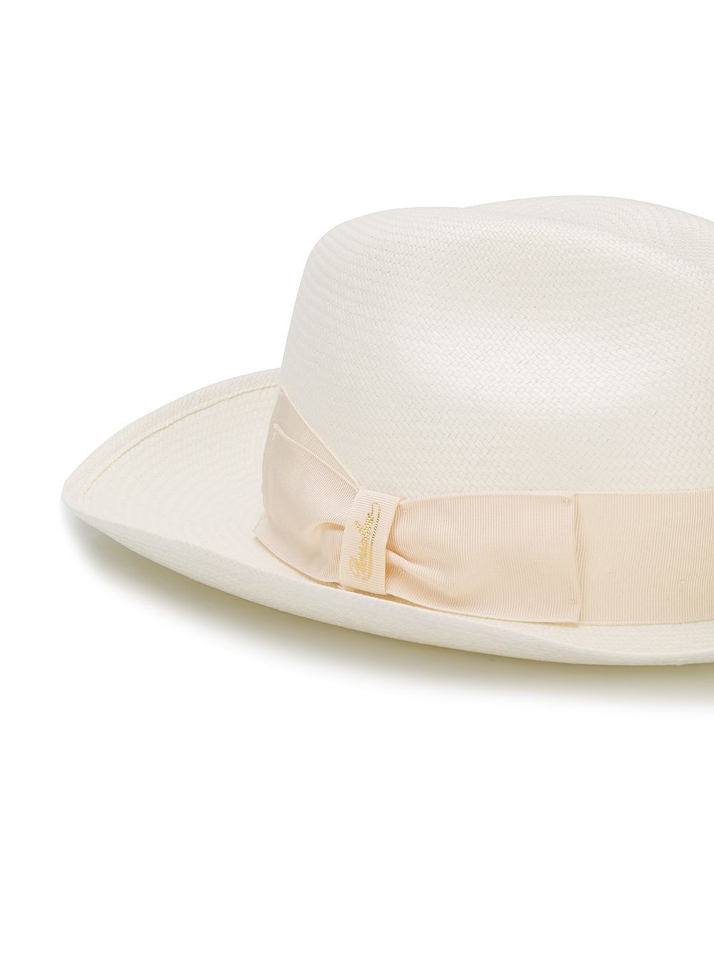 Borsalino Bow Ribbon Hat In White