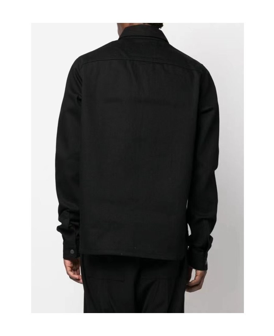 Rick Owens Drkshdw Patch Pocket Cotton Shirt Jacket In Black