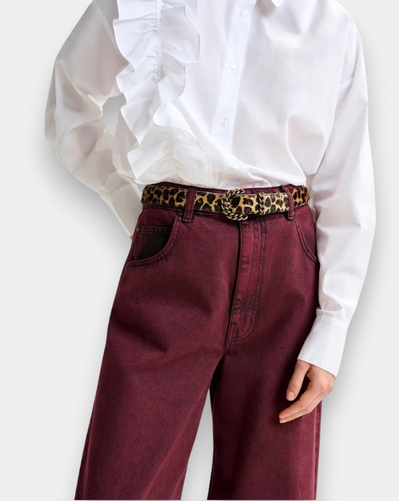 Essentiel Antwerp Impressive Twisted-seam Jeans In Burgundy