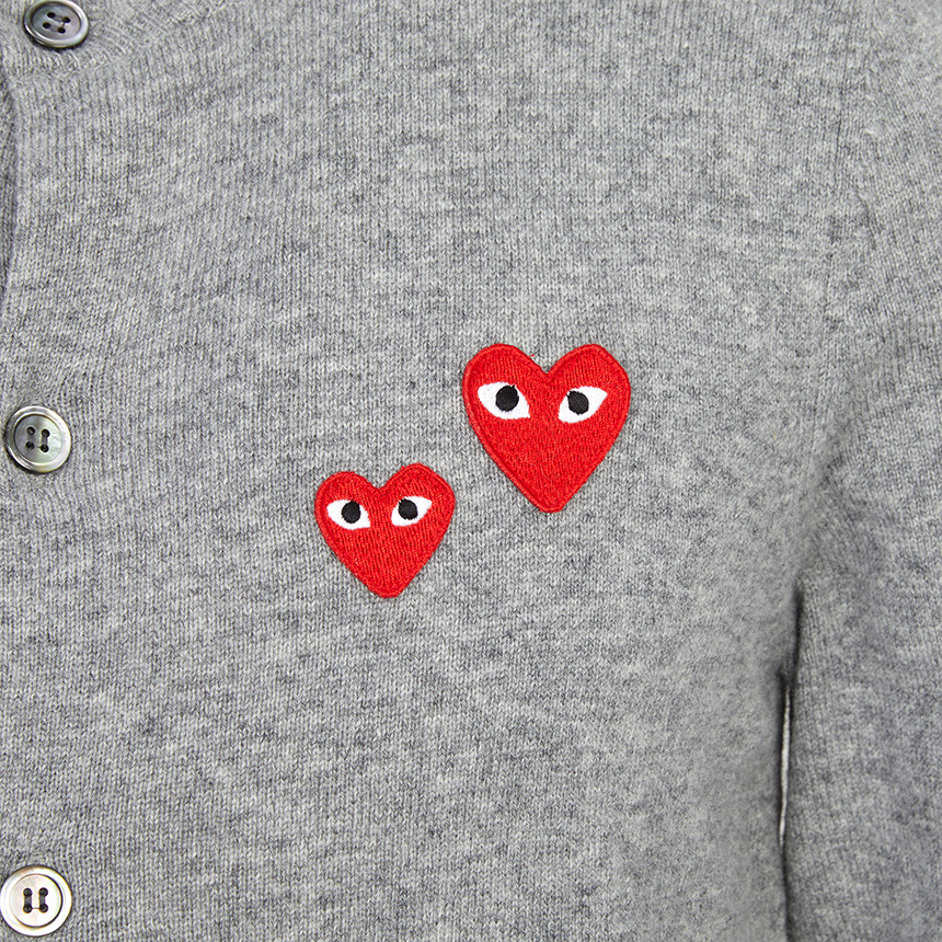 Comme Des Garçons Doublewappen Cardigan In Gray