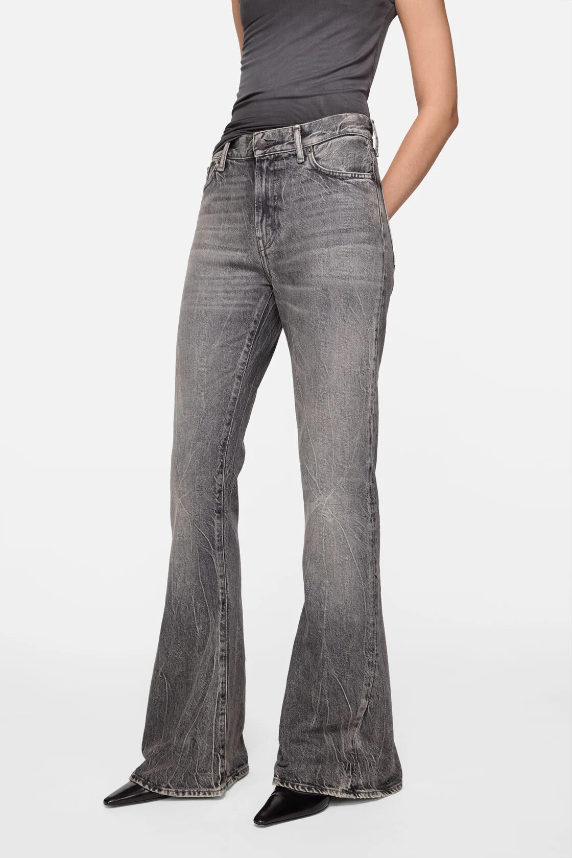 Acne Studios Belt Loop Jeans In Gray