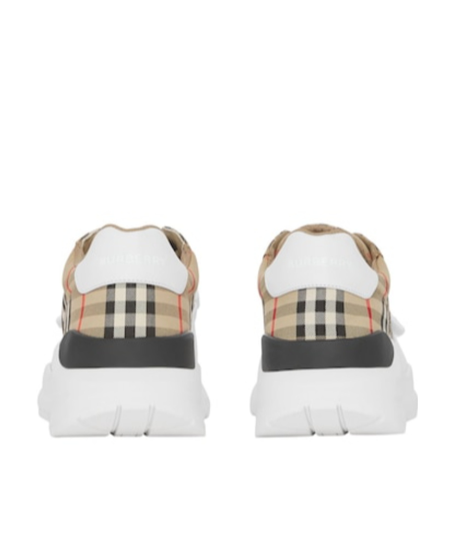 Burberry Vintage Check-pattern Touch-strap Sneakers In Brown