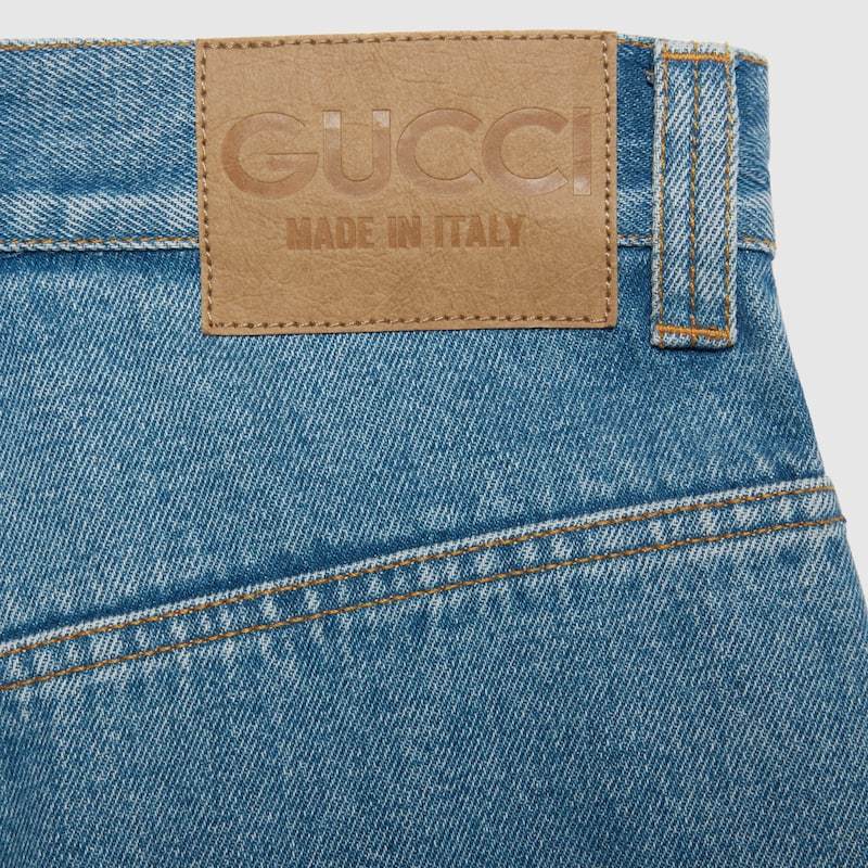 Shop Gucci Wide-leg Jeans In Blue