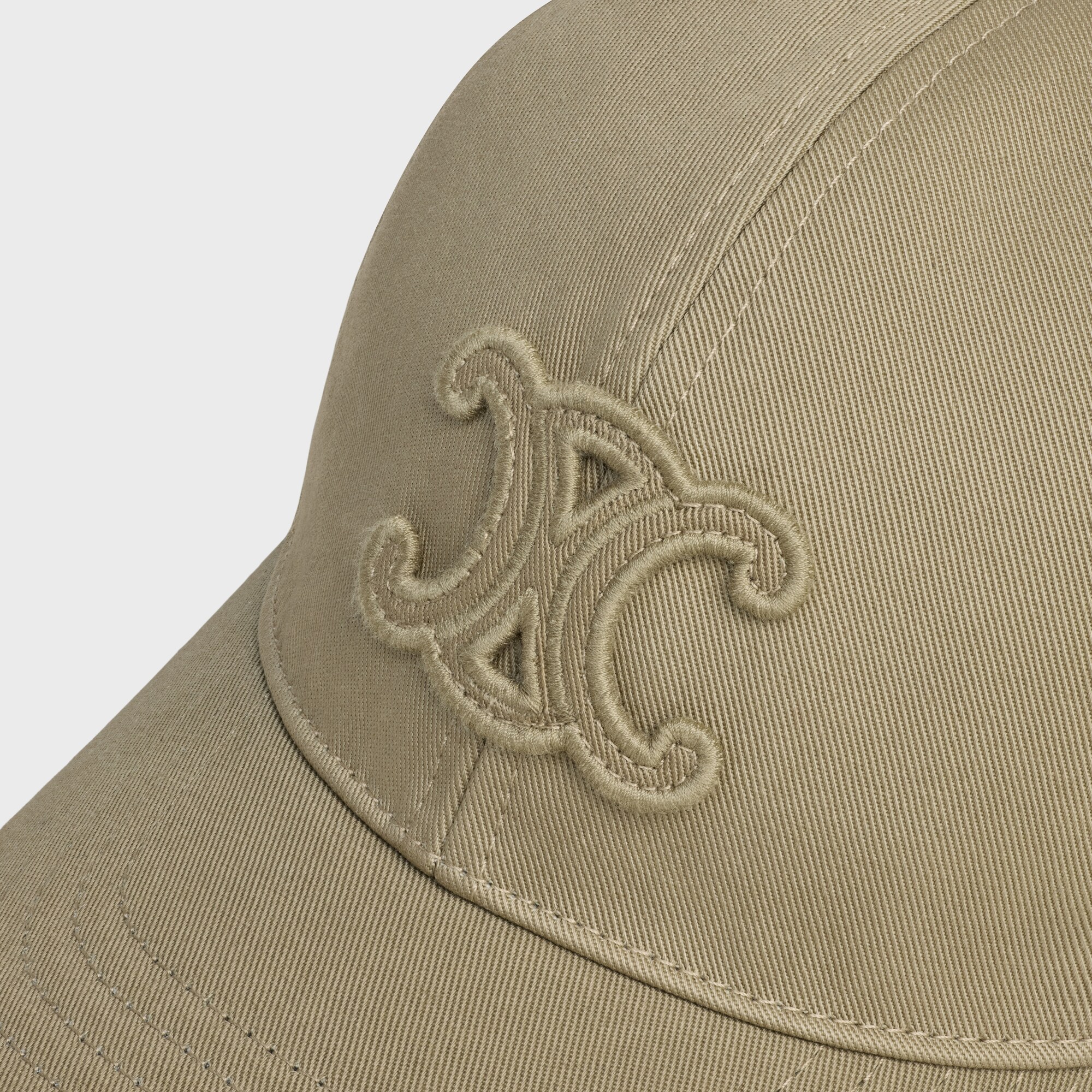 Celine Curved Brim Hat In Olive