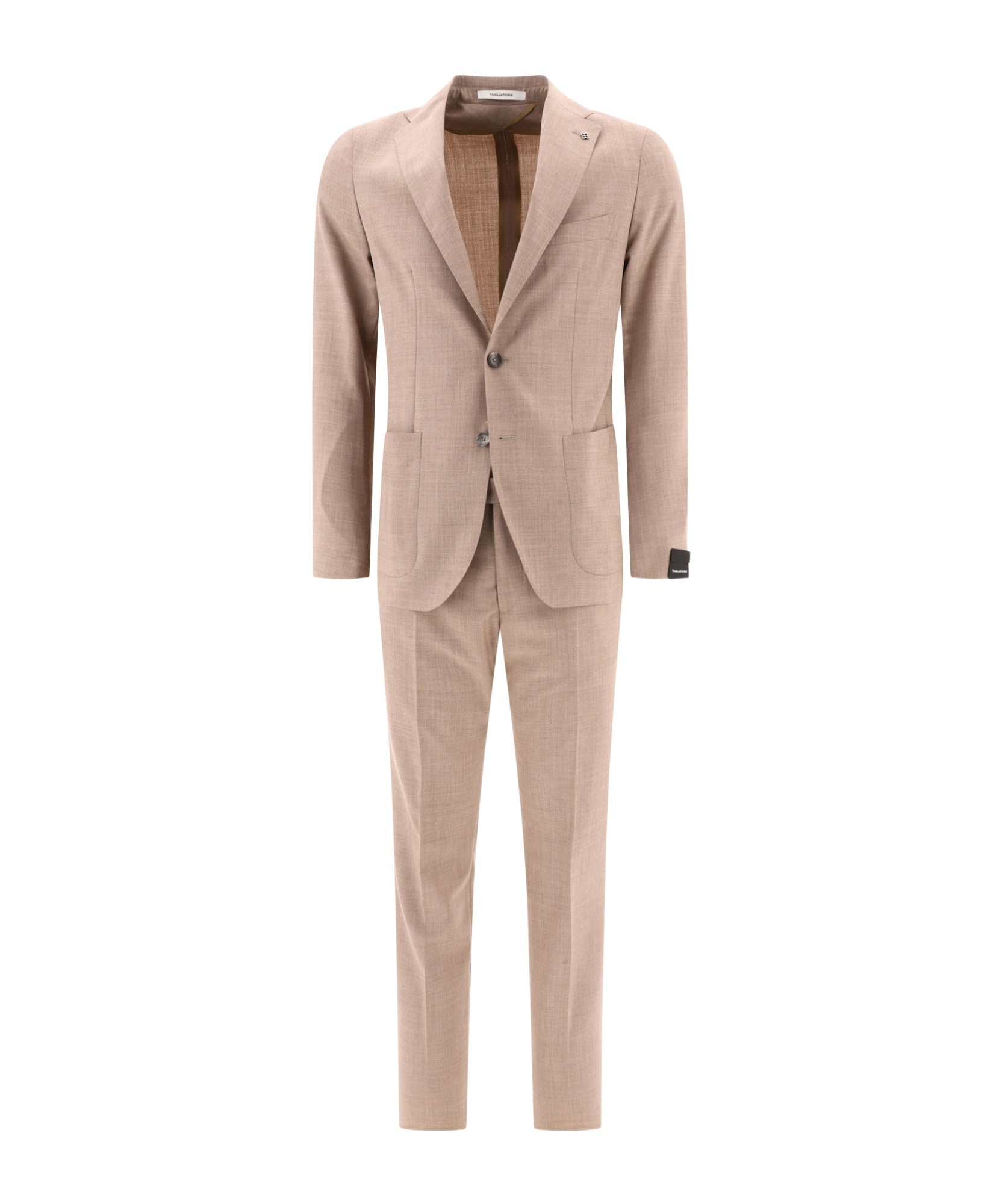 Tagliatore Single-breasted Wool Suit In Nude