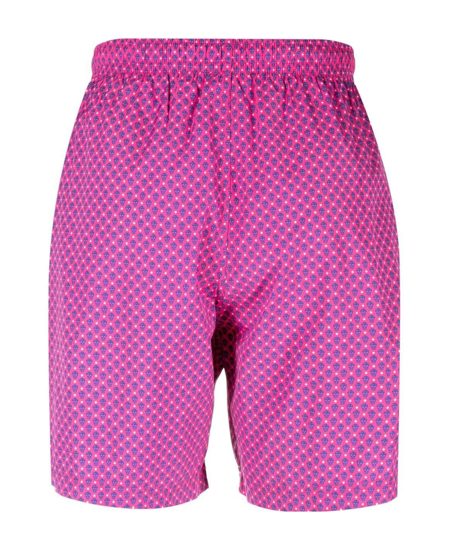 Alexander Mcqueen Skull-print Swim Shorts In Pink