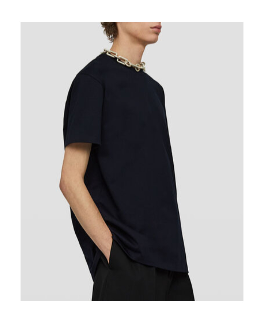 Jil Sander Logo-plaque Cotton T-shirt In Black