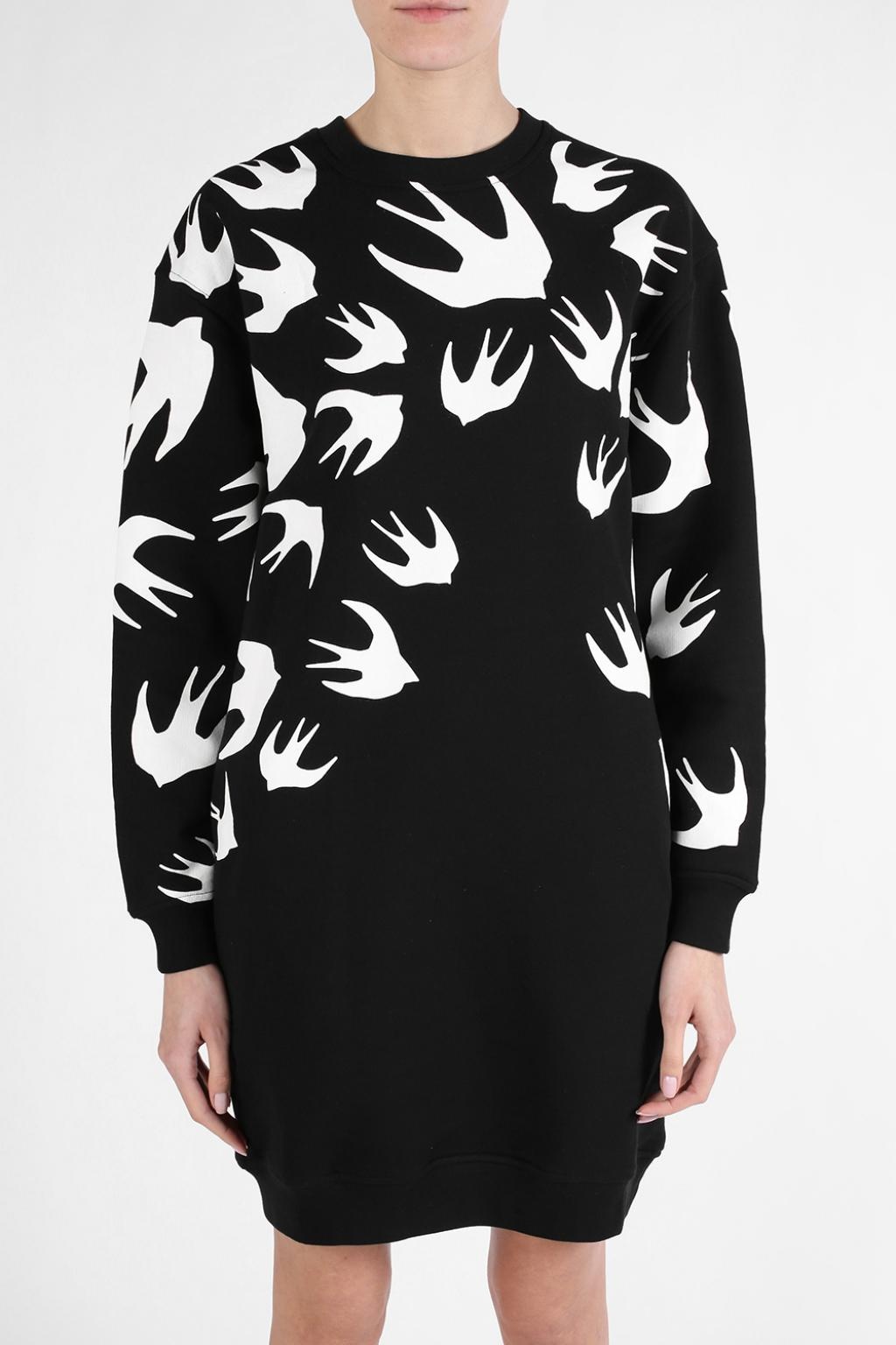 Mcq By Alexander Mcqueen Printed Mini Dress In Black