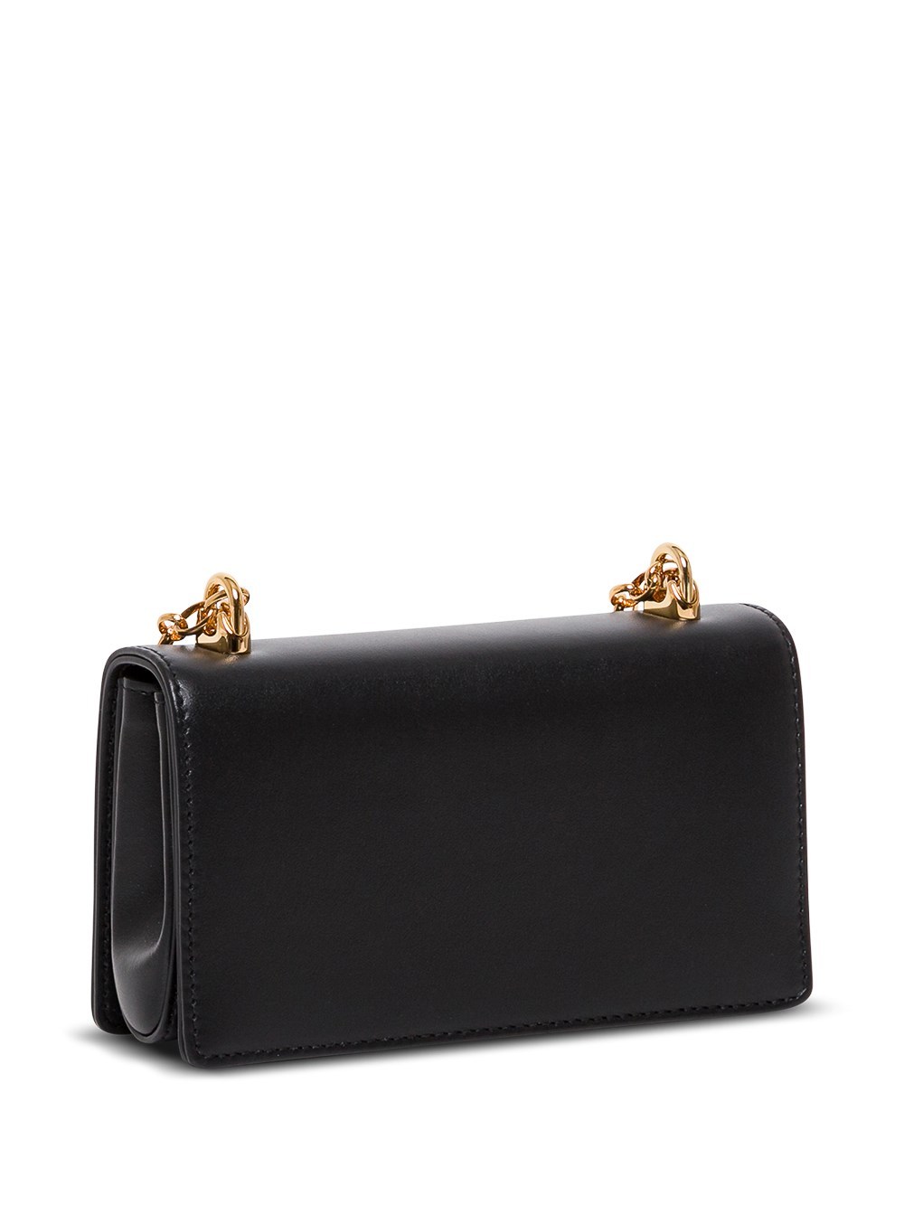 Dolce & Gabbana Girls Leather Shoulder Bag With Chain-link Strap In Black