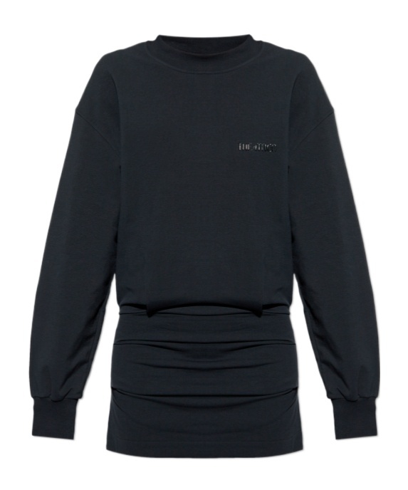 Attico Logo Detailed Sweatshirt Dress In Black