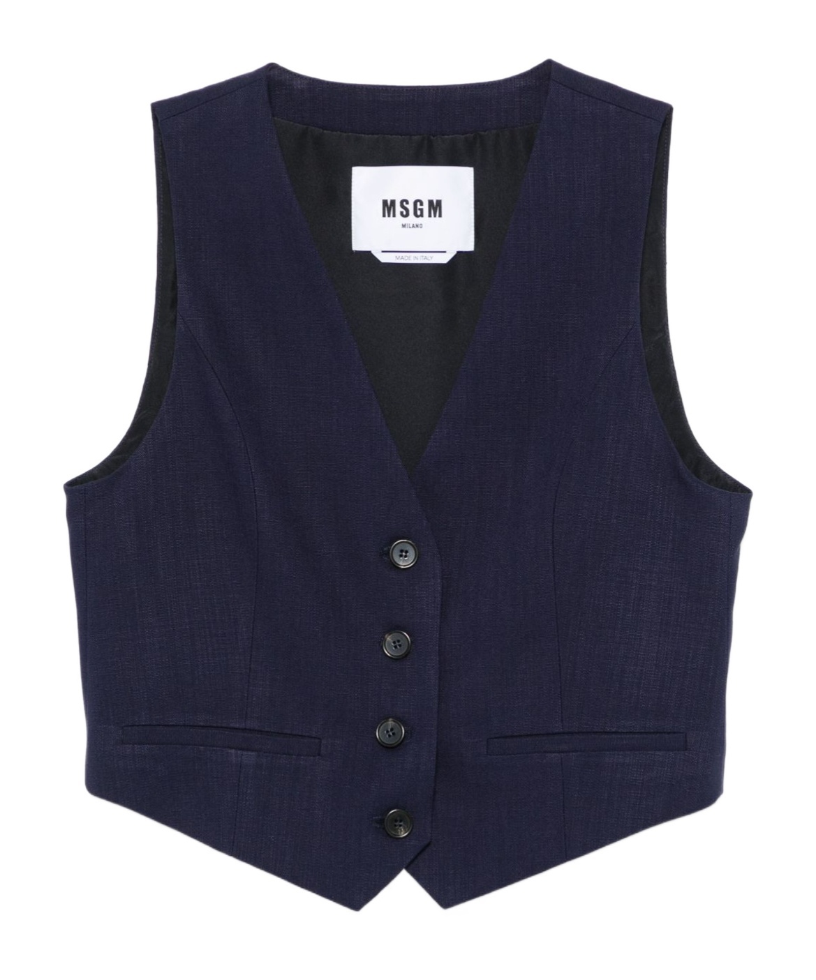 Msgm Slub-texture Waistcoat In Black