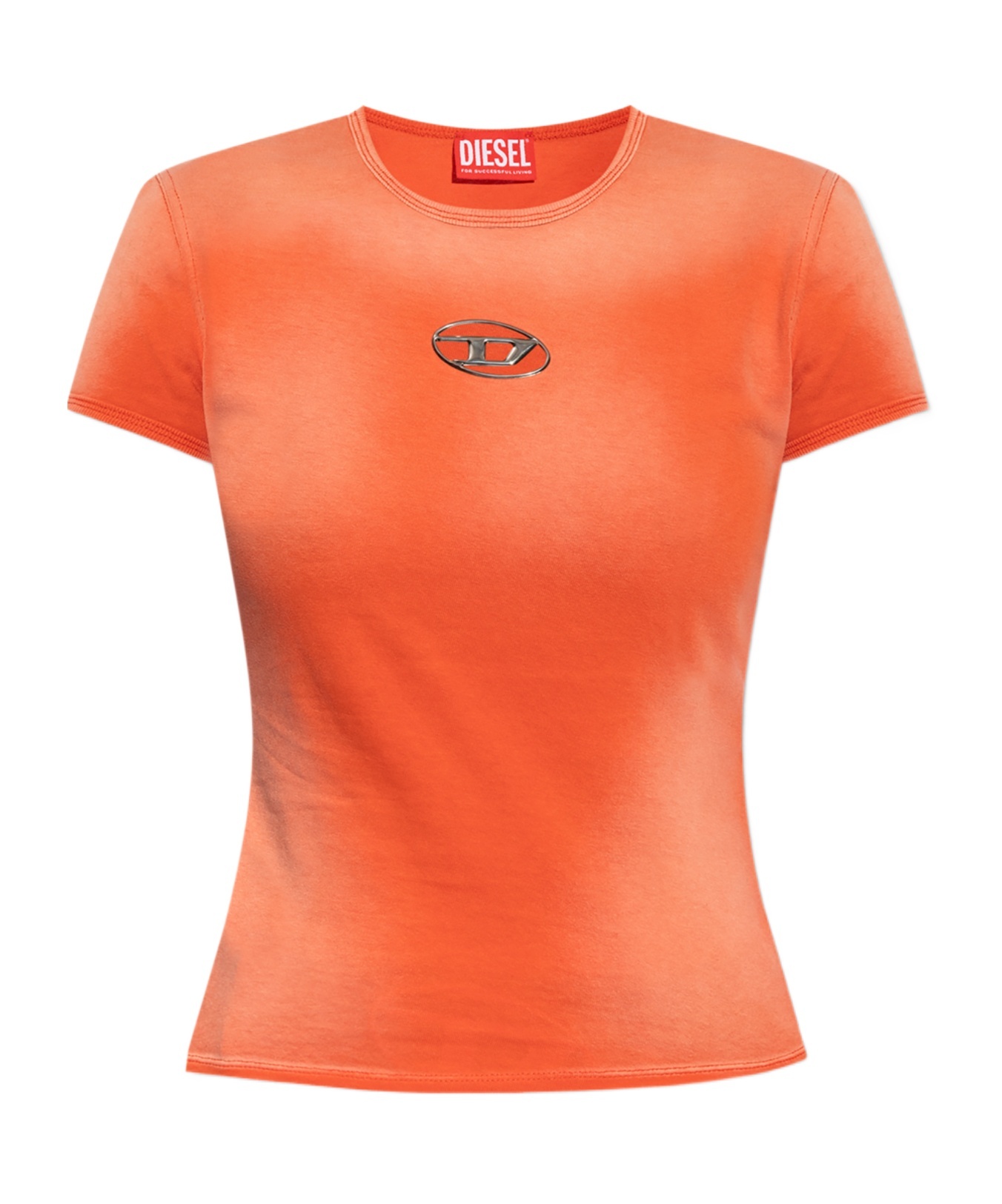Diesel Faded Metallic T-shirt In Orange