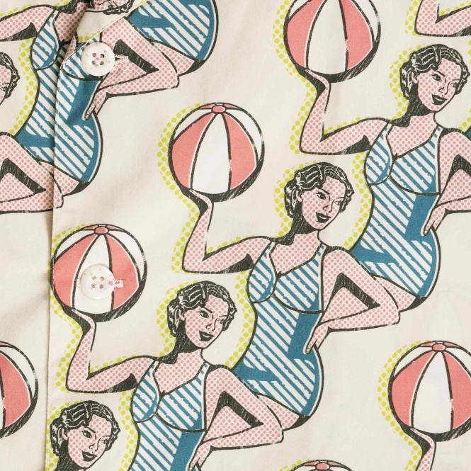 Maison Kitsuné Graphic-print Cotton Shirt In White