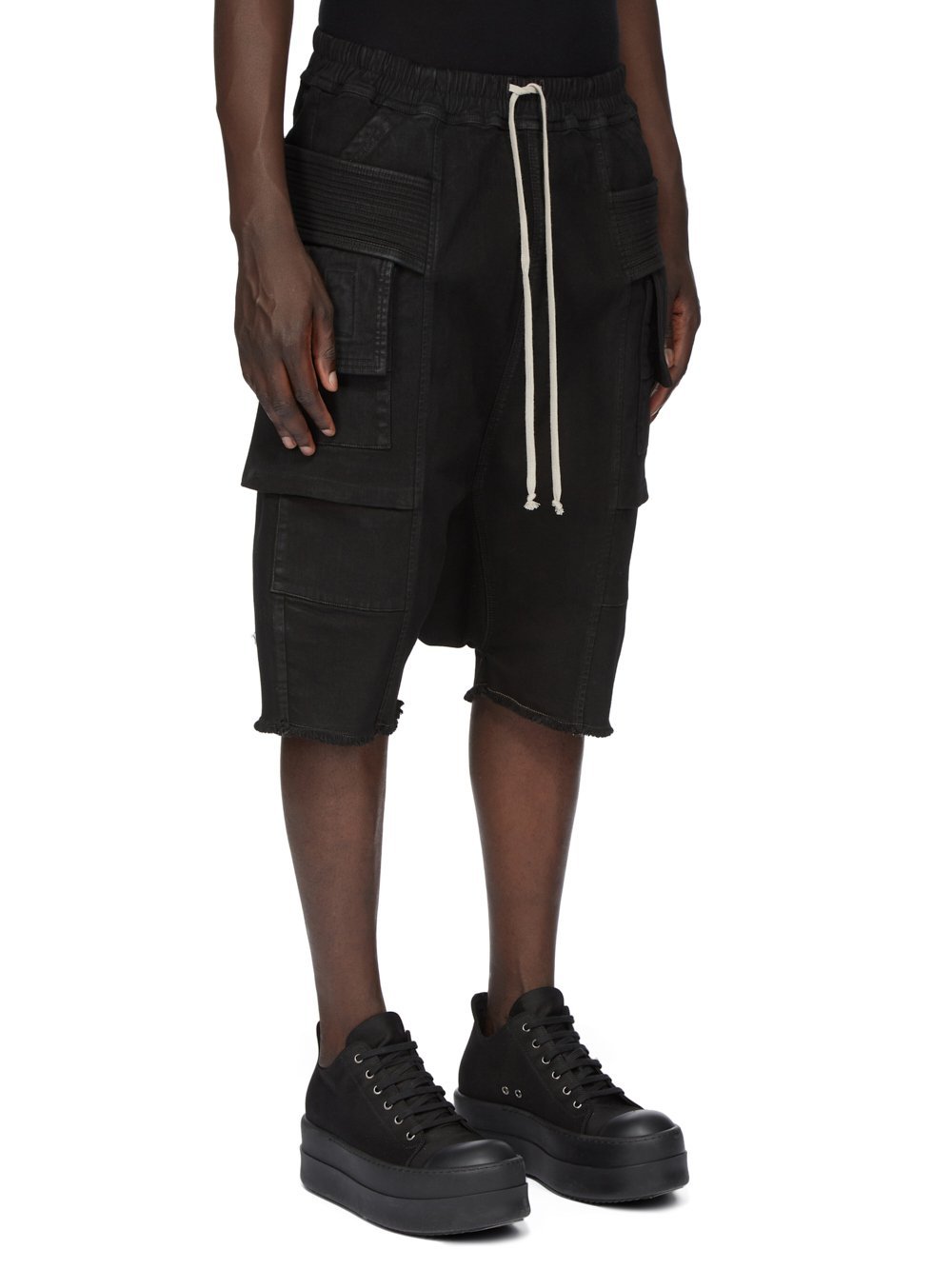Rick Owens Drkshdw Drkshdw By Rick Owens Cotton Multi-pocket Bermuda In Black