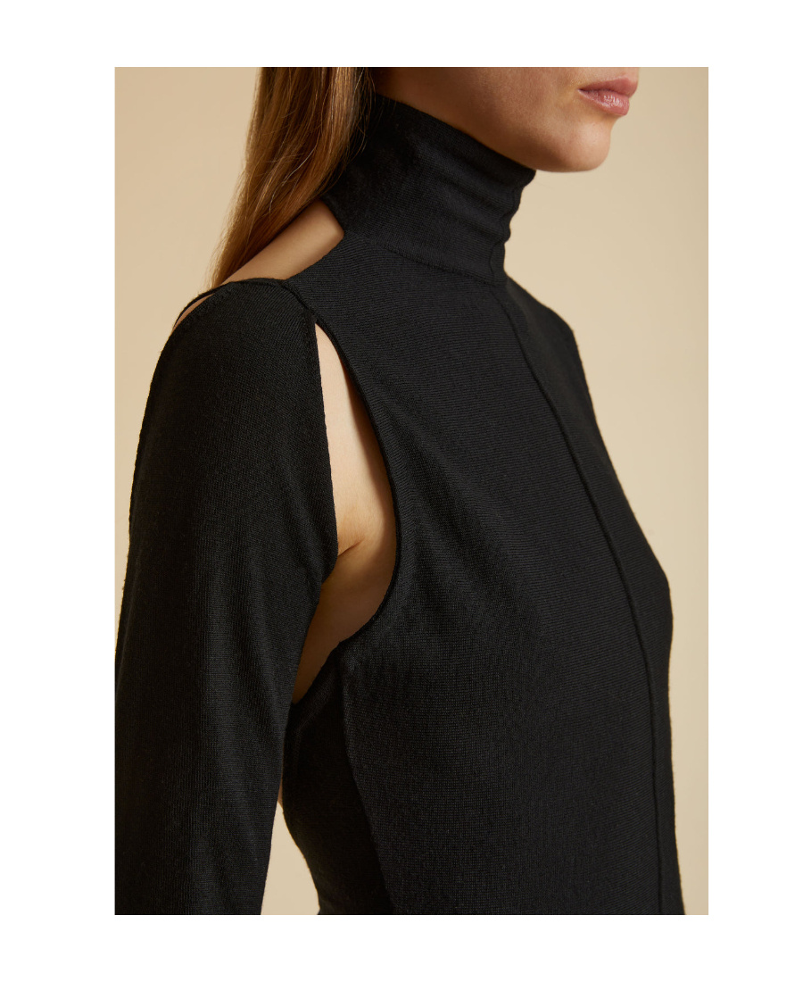 Khaite The Marlowe Open-back Blouse In Black
