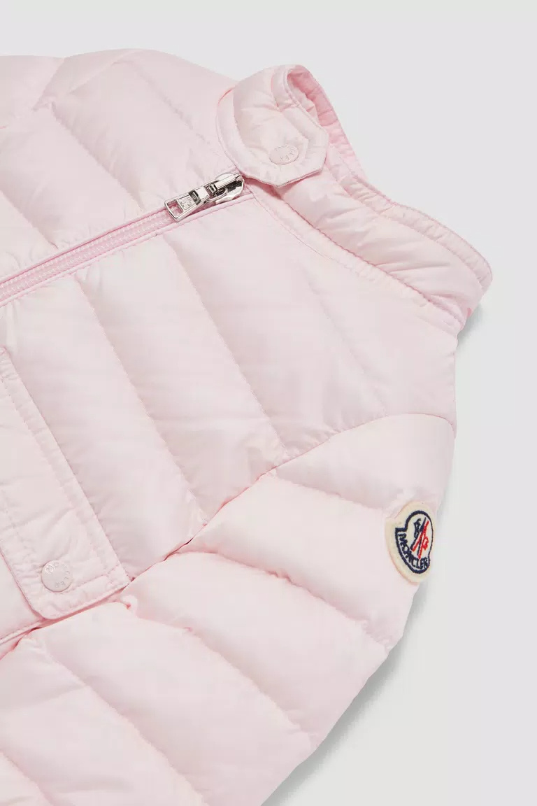 Moncler Lans Logo-patch Quilted Jacket In Pink