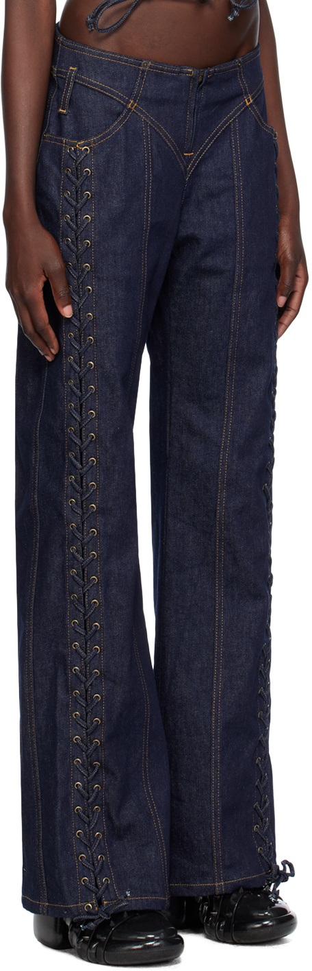 Jean Paul Gaultier Lace-up Low-waist Jeans