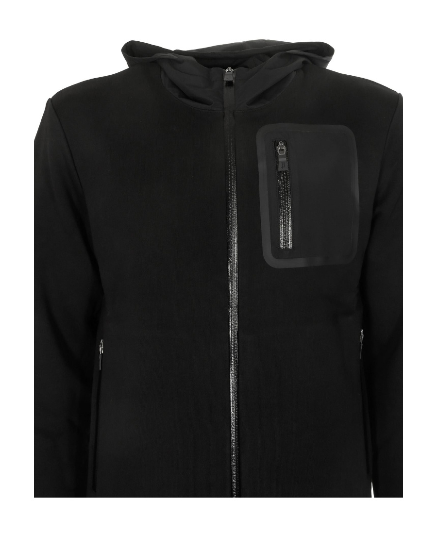 Herno Cotton Zip-up Hoodie In Black