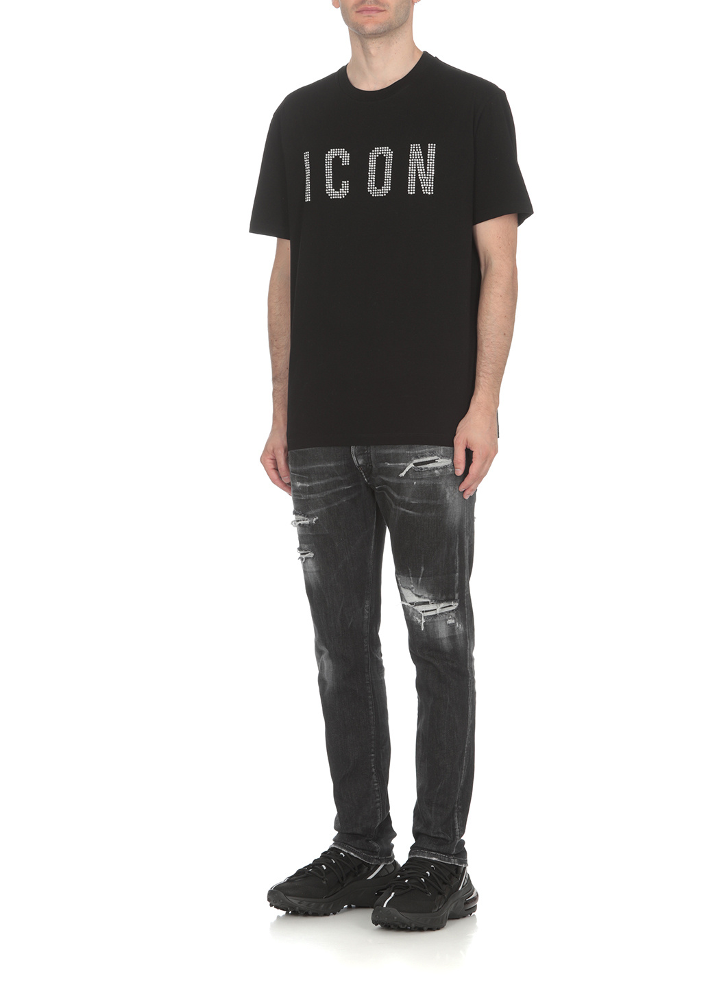 Dsquared2 Icon Studded T-shirt In Black