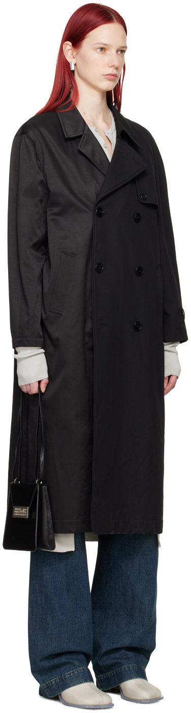 Mm6 Maison Margiela Long-sleeved Lapel Windbreaker In Black