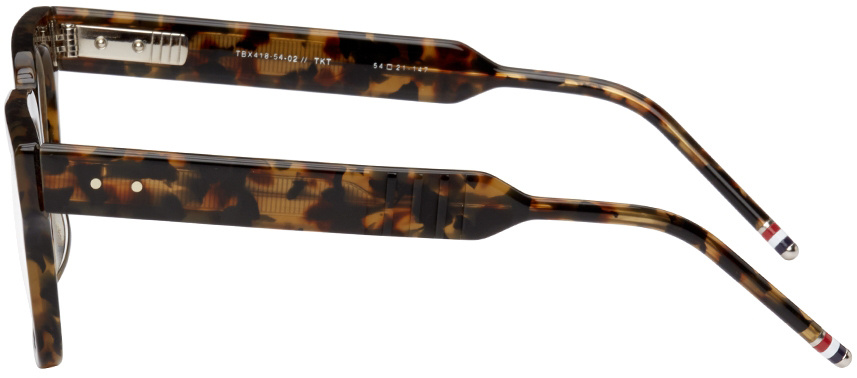 Thom Browne Tortoiseshell Logo Square Mirror In Black