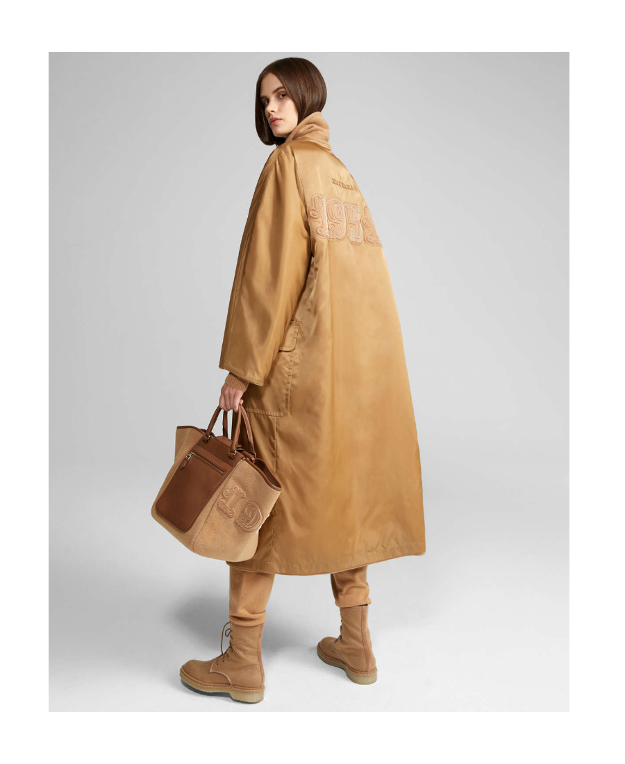 Max Mara Mad1951 Double-sided Coat In Brown