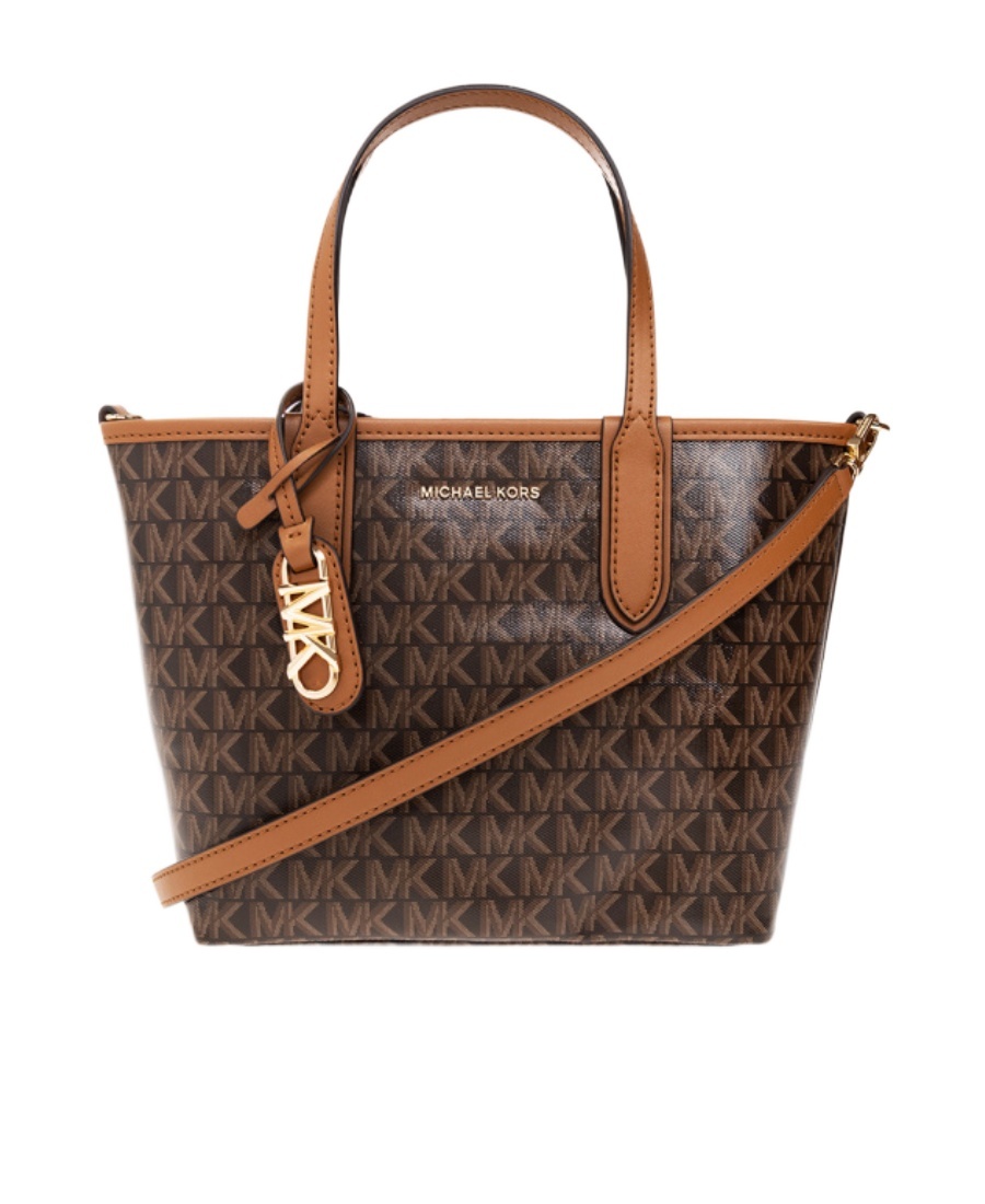Michael Michael Kors Small Logo-print Canvas Tote Bag In Brown