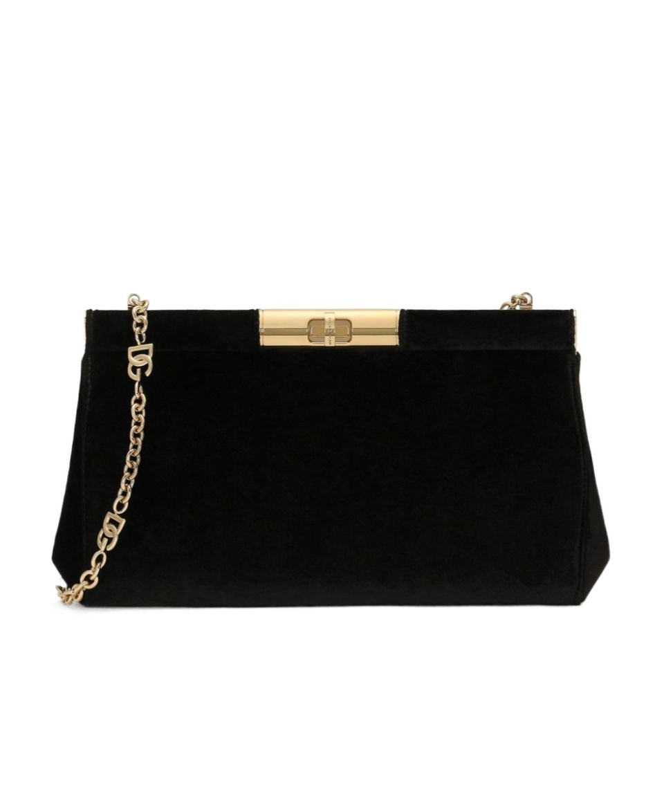 Dolce & Gabbana Marlene Small Satin Shoulder Bag In Black