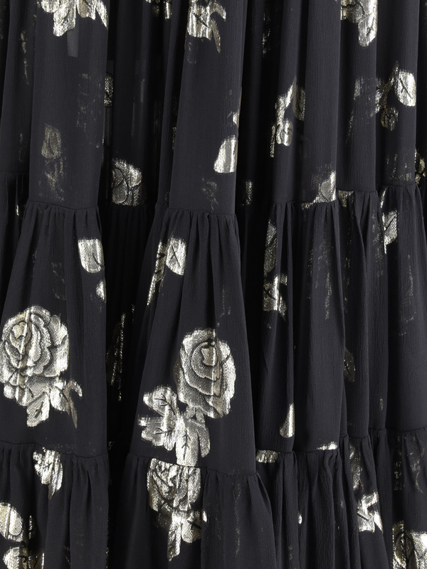 Shop Chloé Floral-jacquard Maxi Skirt In Black