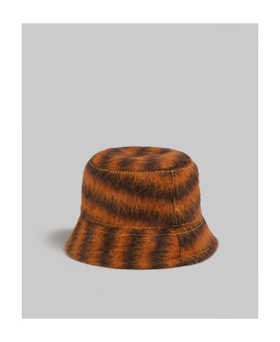 Marni Striped Bucket Hat In Brown