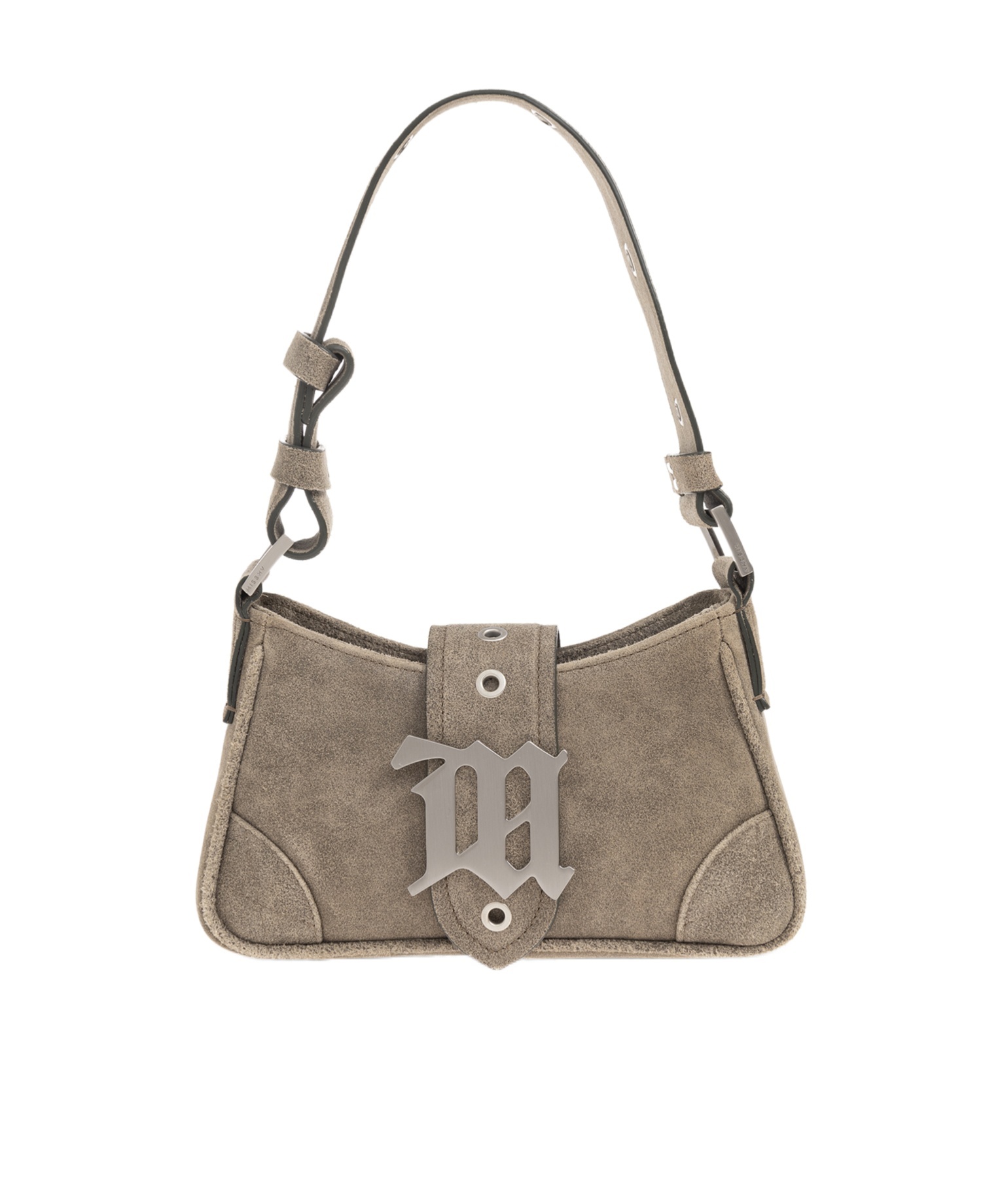 Misbhv Small Logo-plaque Top Handle Bag In Gray