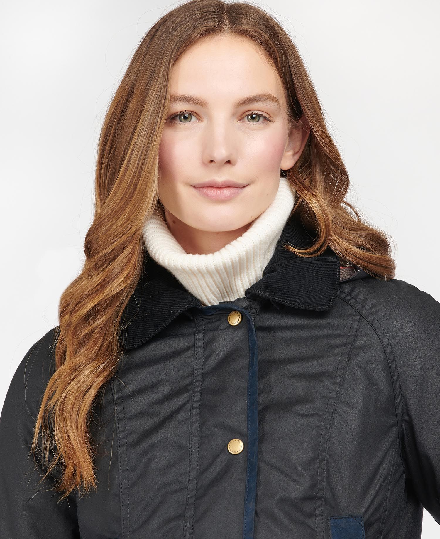 Barbour Hooded Parka Coat In Black
