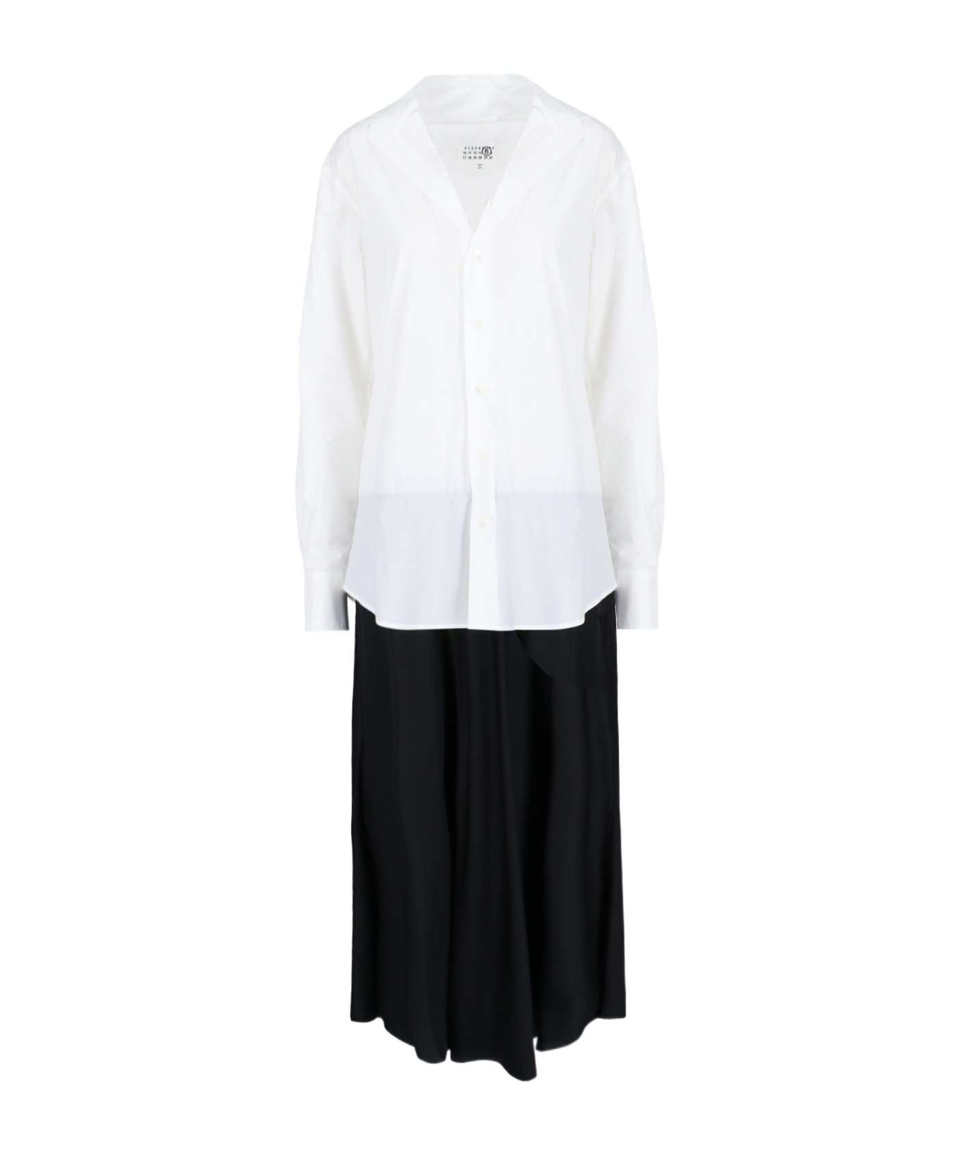 Mm6 Maison Margiela Numbers-motif Cotton Maxi Dress In White
