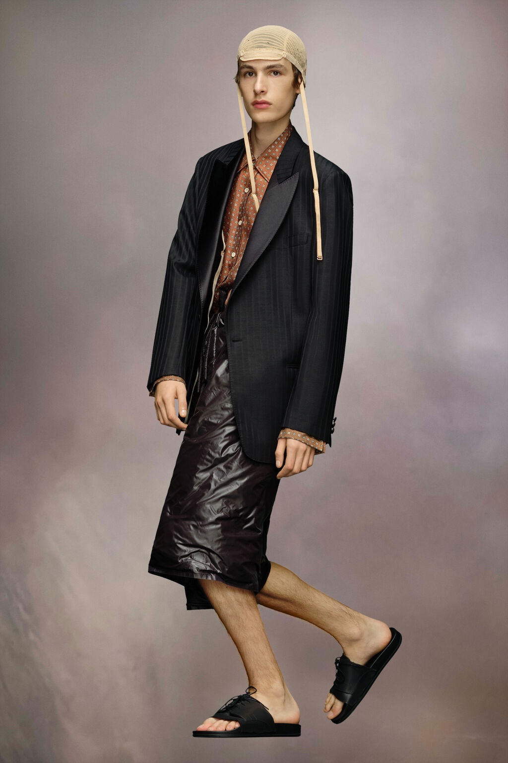 Maison Margiela Striped-effect Oversize Tuxedo Blazer In Black