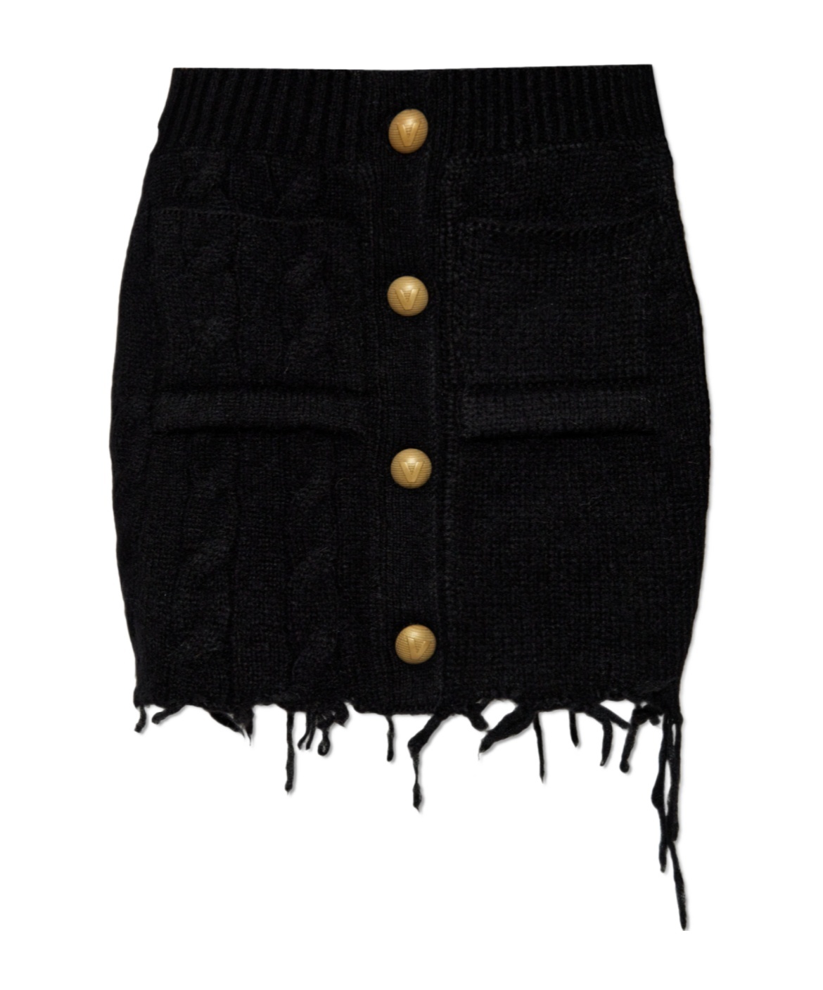 Vetements Raw-cut Wool Mini Skirt In Black