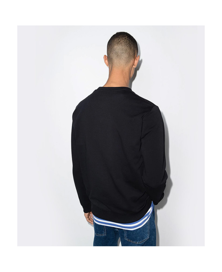 Kenzo Round-necked Logo Sweater In Black