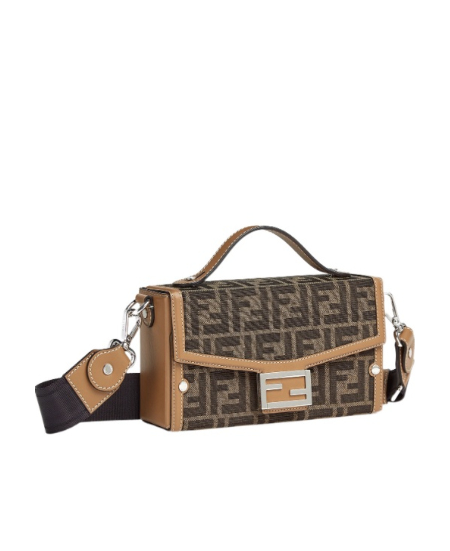 Fendi Monogram-pattern Shoulder Bag In Brown