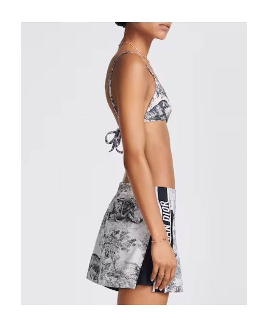 Dior Logo Bikini Swimsuit In Gray