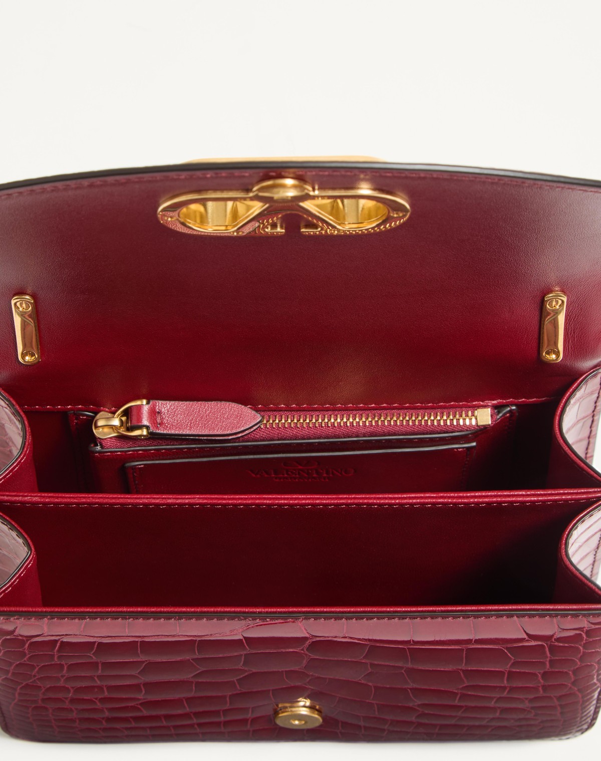 Valentino Small Vain Shoulder Bag In Scarlet
