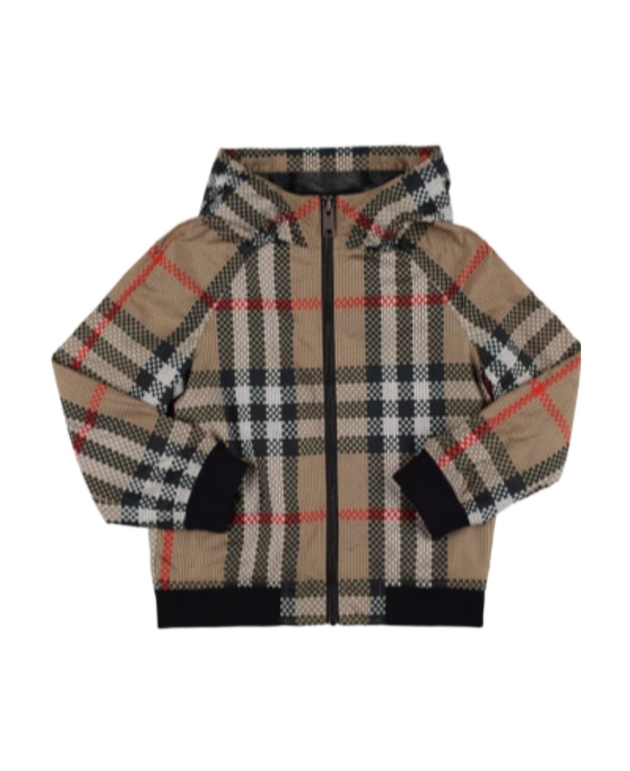 Burberry Checkered Printed Zipper Jacket