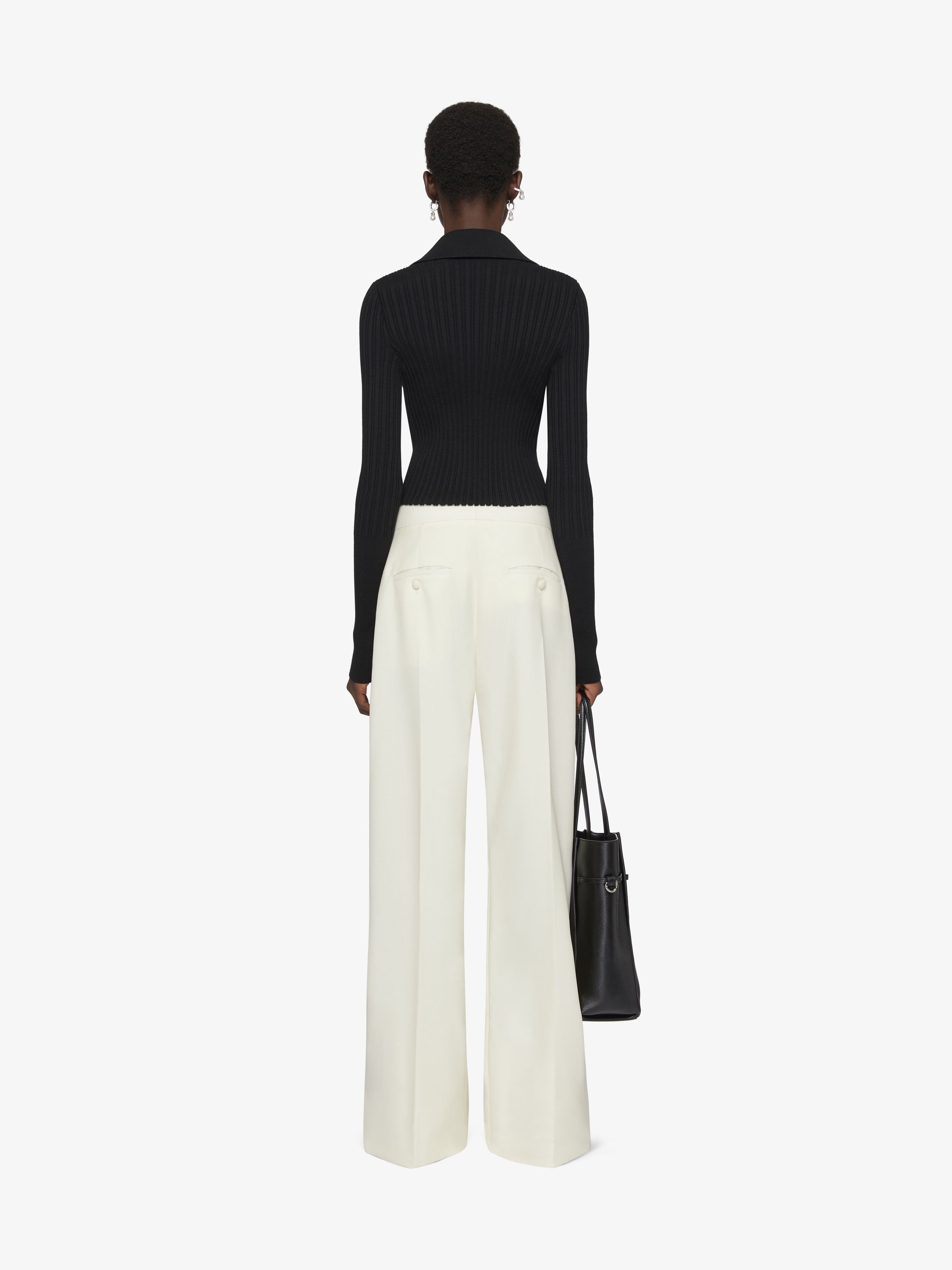 Shop Givenchy Flare Tailored Pants In Wool And Mohair In White