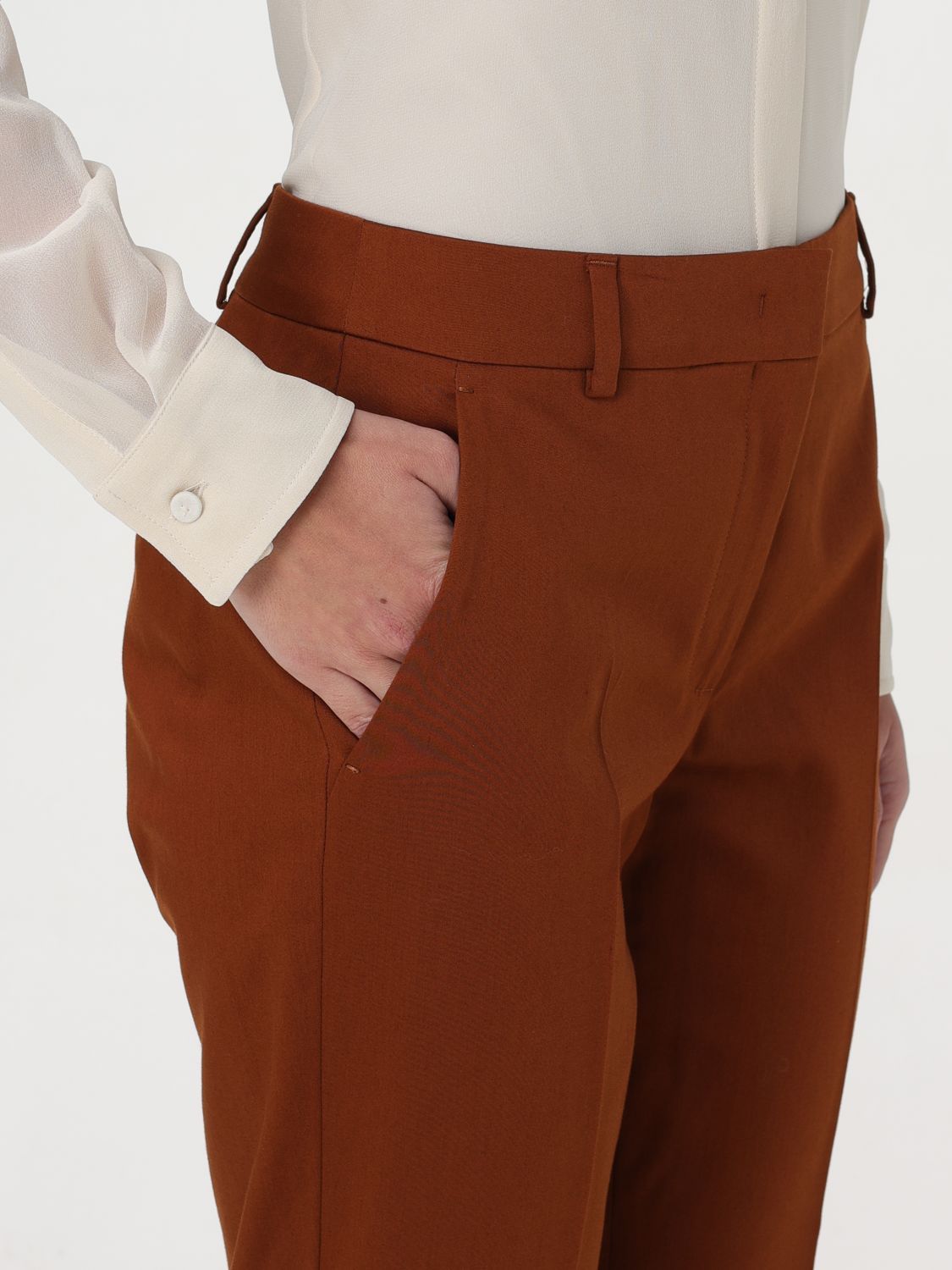 Max Mara Tapered Cropped Trousers In Brown