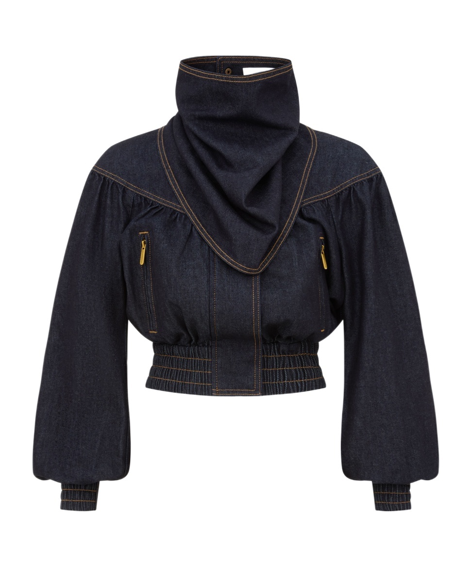 Zimmermann Denim Handkerchief Bomber In Transparent