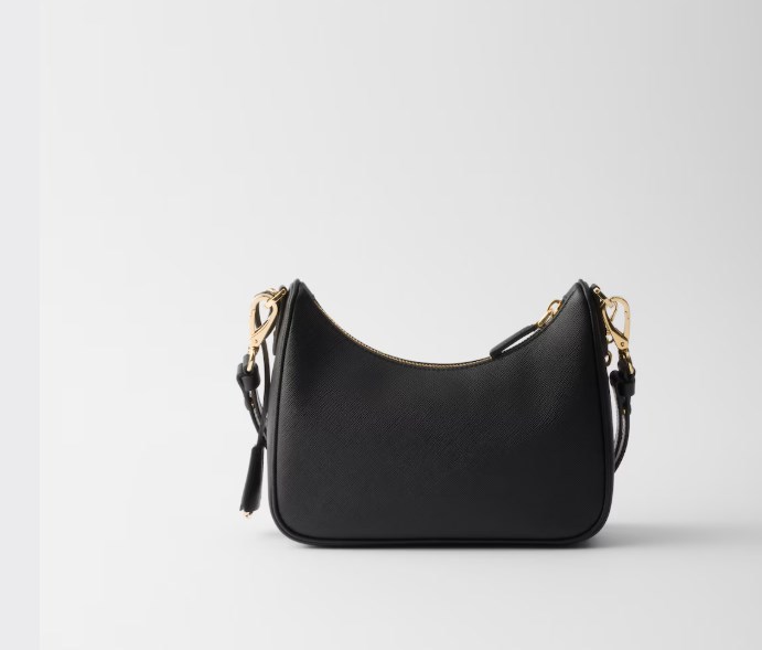 Prada Re-edition Saffiano Leather Mini-bag In Black