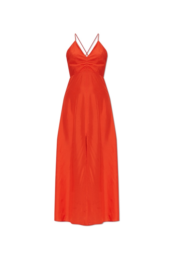 Shop Forte Forte Satin Maxi Dress In Red