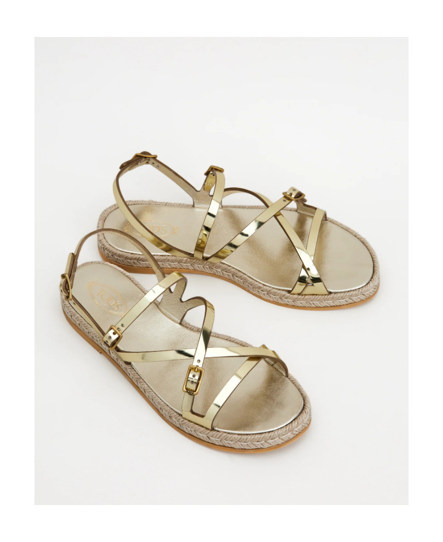 Tod's Metallic Strap Sandals In Brown